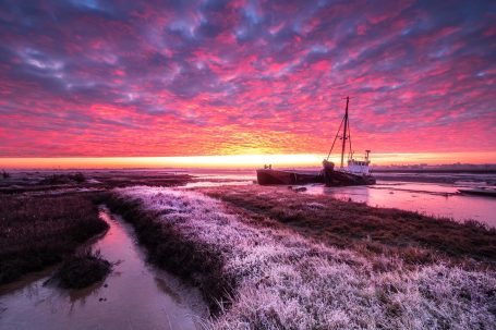 Purple Barge Wreck Sunrise 